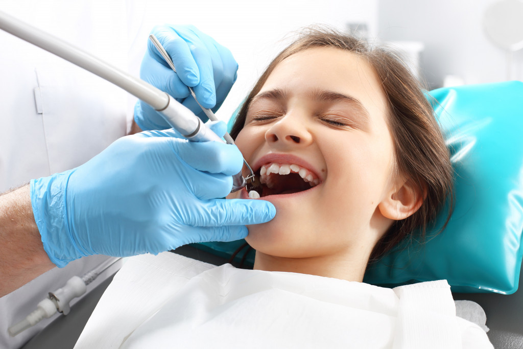 a child getting dental care