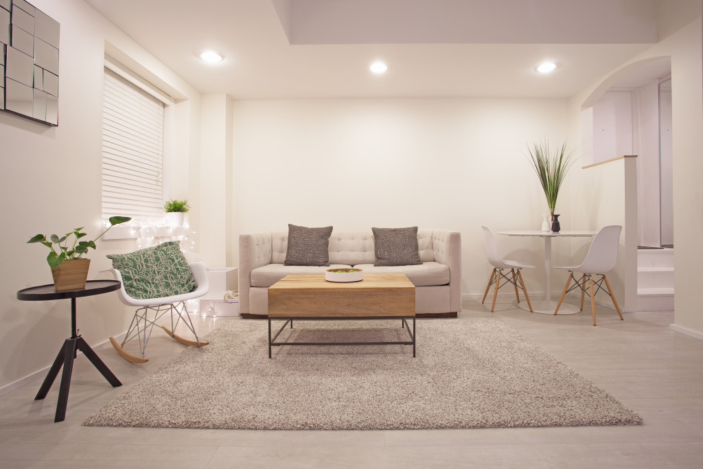 A modern Japanese minimalist living room