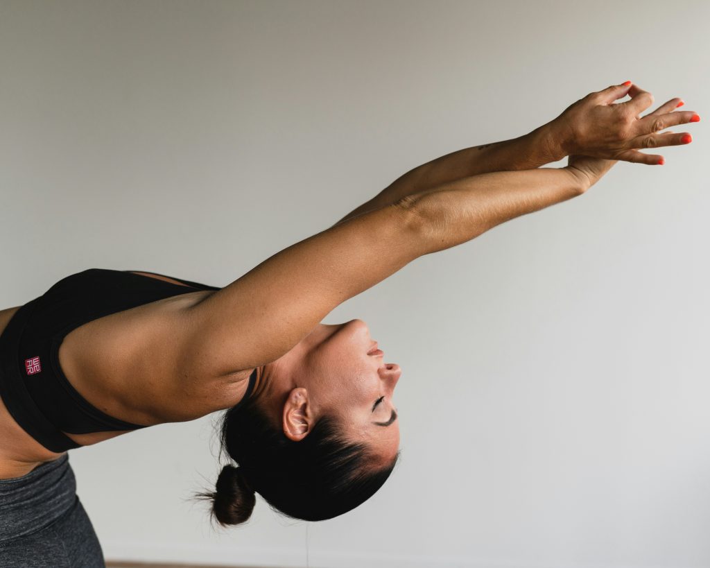 woman doing yoga